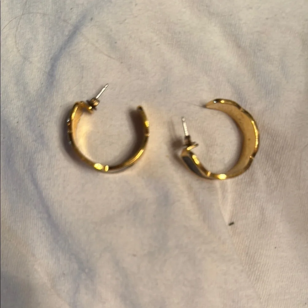 Gold and Black Wave Earrings